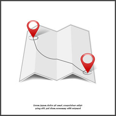 Vector image  positioning on the map. Mark GPS icon. Red icon location drop pin on white isolated background.