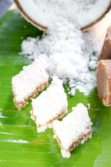 Traditional Steam Kuih Abuk-Abuk Malaysian/Indonesian Cuisine. Malaysian Kuih