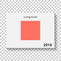 Vector image trendy color 2019 year. Living Coral.