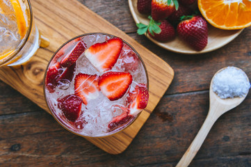 strawberry juice mix sweet soda beverage vitamins drink for healthy