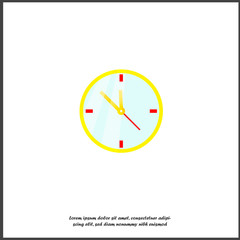  Vector clock icon. The symbol of time on white isolated background.