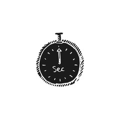 stopwatch vector doodle sketch isolated on white background