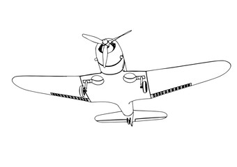 old military aircraft vector sketch © Dzmitry