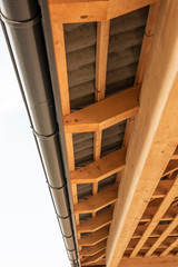 home currently under construction against blue sky