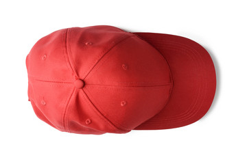 Red cap on white background