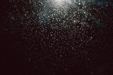 Close up of dust in an old window