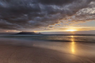 Sunset at Bloubergstrand