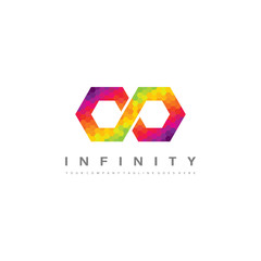 Hexagonal infinity colorful logo vector