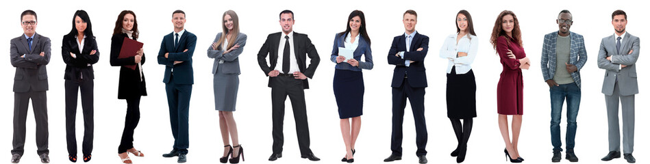 group of successful business people isolated on white
