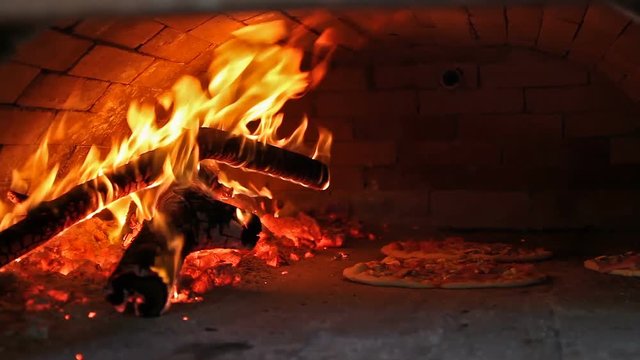 Inside a Blazing Wood Fired Pizza Oven