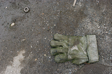 construction glove and nut