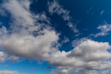 Clouds on blue sky.