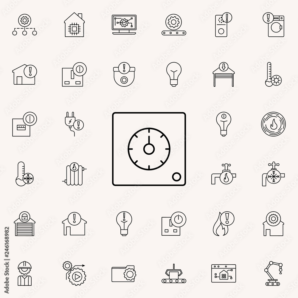 Poster mechanical time icon. automation icons universal set for web and mobile