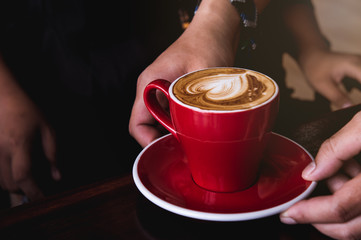 red cup coffee hot drink aroma , coffee heart