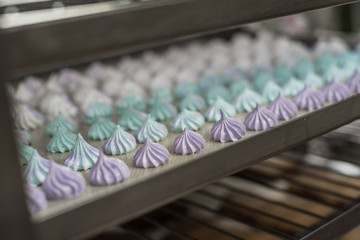Meringue on a tray in the bakery