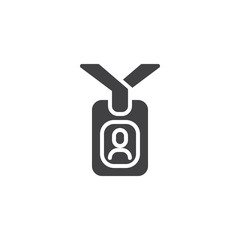Member id card vector icon. filled flat sign for mobile concept and web design. Identification card simple solid icon. Pass id symbol, logo illustration. Pixel perfect vector graphics