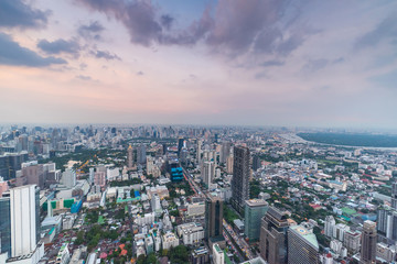 Fototapeta na wymiar Panorama Bangkok City Skyline at Night.