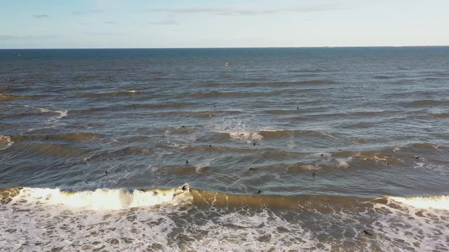 People in the sea at Scheveningen, the Netherlands