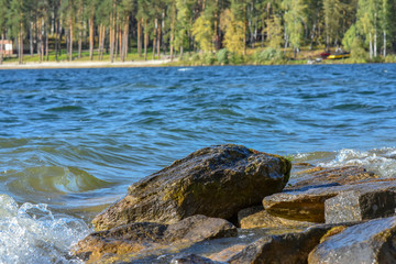 The shore of the lake in good weather