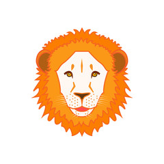 Lovely head design of a lion on a white background