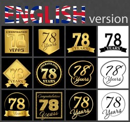 Set of number 78 templates