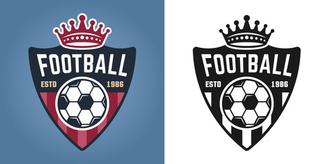 Obraz premium Soccer shield vector two styles emblems or badges