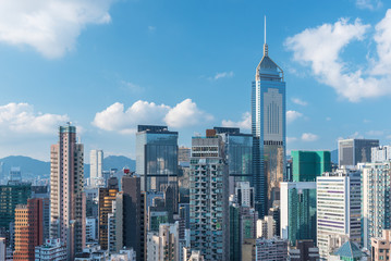 Fototapeta na wymiar Skyline of midtown of Hong Kong city
