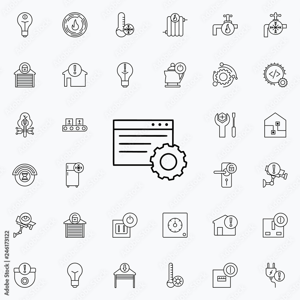 Aufkleber browser setup icon. automation icons universal set for web and mobile