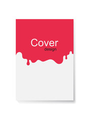 Book cover or brochure design dripping background. Template for flyer or poster with current paint drops