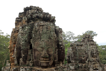 Fototapeta na wymiar Faces of Lokesvara, Bayon Temple, Angkor, Cambodia 