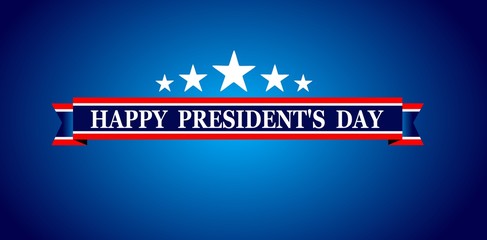 Naklejka premium Happy President's day design blue background