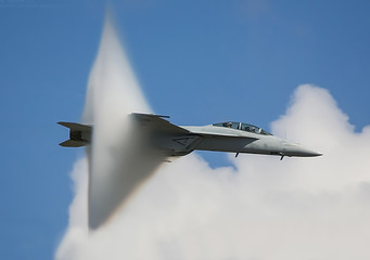 The fighter overcomes the sound barrier
