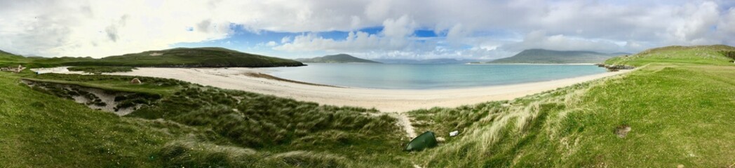 Fototapeta na wymiar A view over Horgabost on the Isle of Harris, Outer Hebrides 