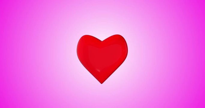 Red heart floating in air, VDO about valentine's day for put a text, logo, advertising, backdrop or background.