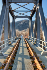 Il ponte ferroviario sopra il fiume