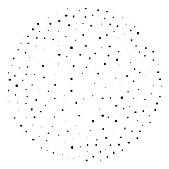 Elegant pattern with black polka dots of small and large scale. 