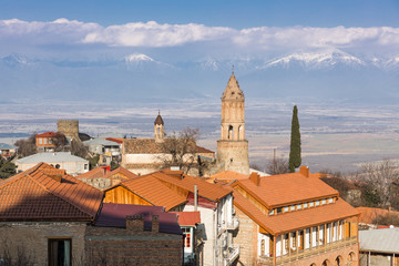 Fototapeta premium Small town Signagi or Sighnaghi&nbsp; in&nbsp;Georgia's easternmost region of Kakheti. Sighnaghi. Georgia