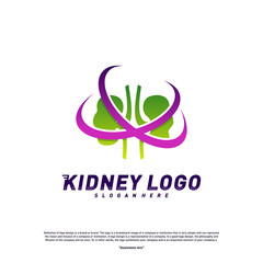 Kidney Logo Design Concept. Urology Logo Vector Template