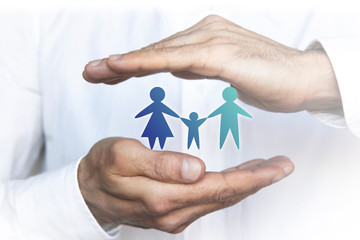 mani, famiglia, protezione, assicurazione, infanzia