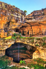 Baatara gorge sinkhole in Tannourine, Lebanon