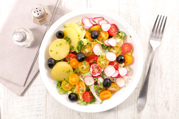 potato, radish and tomato salad