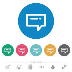 Typing message flat round icons