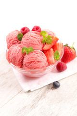 ice cream with berry fruit