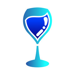 glass wine logo, blue juice, silhouette glass