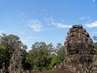 Faces of Lokesvara, Bayon Temple, Angkor, Cambodia 
