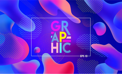 Colorful geometric background. Fluid graphic shape composition. Modern, fresh, trendy banner, poster, cover. Abstract vector fashionable template. Easy editable cover template. EPS 10 Vector image
