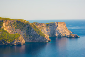 Costal landscape, greek coast in summer 