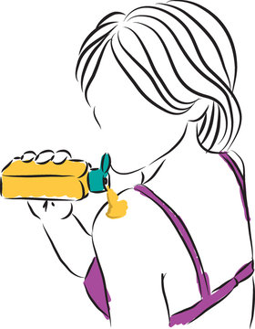 woman with sunscreen illustration