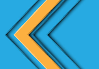 Abstract yellow arrow direction on blue design modern futuristic background vector illustration.