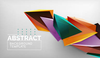 Abstract color triangles geometric background. Mosaic triangular low poly style